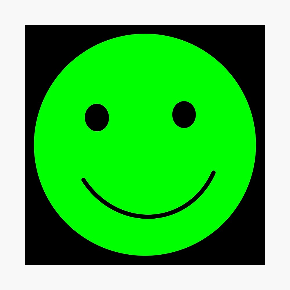 green smiley face poster by jenaydavies redbubble redbubble