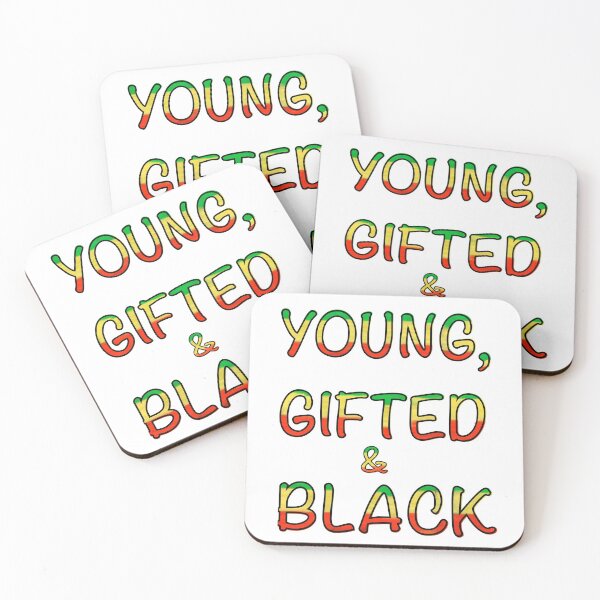 Item preview, Young gifted and black words  - Rasta colours Colors distressed pattern white background  designed and sold by Artonmytee.