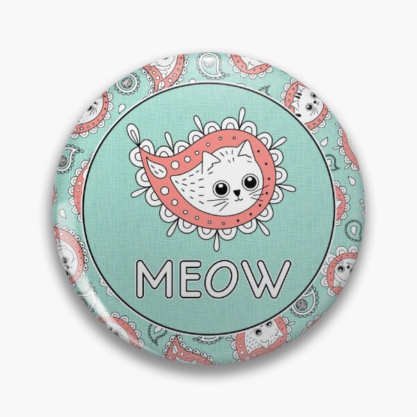 Item preview, Cat Paisley Coral and Mint designed and sold by miavaldez.