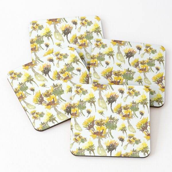 Item preview, Watercolor yellow gerbera artistic pattern design  designed and sold by EarthyPlanty.