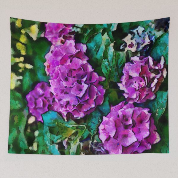 Item preview, Purple flowers watercolor in French impresionists style designed and sold by AnnaMelekhina.