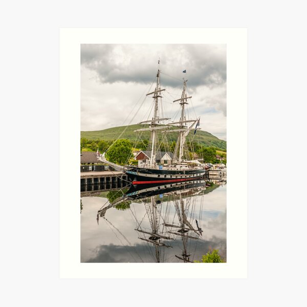 Ship, Sail training vessel, TS Royalist, Docked, Neptunes Staircase, Banavie, Scotland Art Print