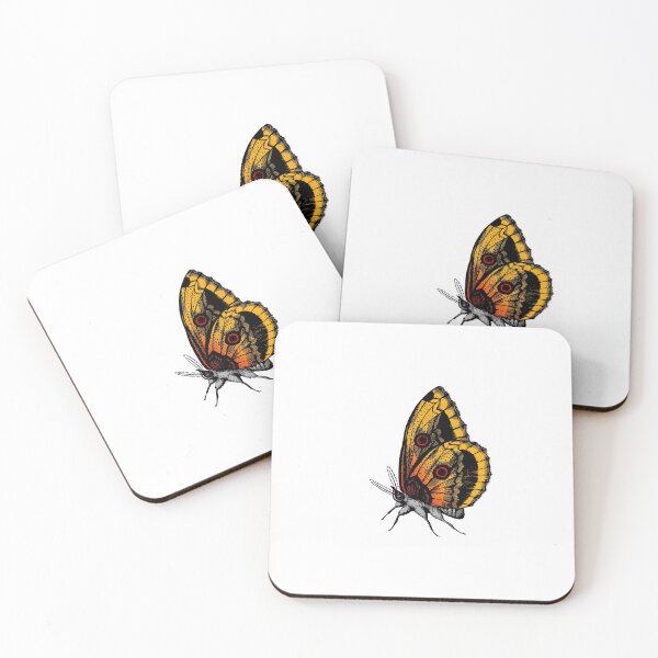 Item preview, Yellow Monarch Butterfly Peacock eye butterfly drawing designed and sold by OneTimeEngineer.