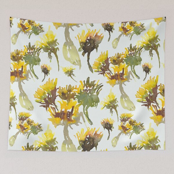 Item preview, Watercolor yellow gerbera artistic pattern design  designed and sold by EarthyPlanty.