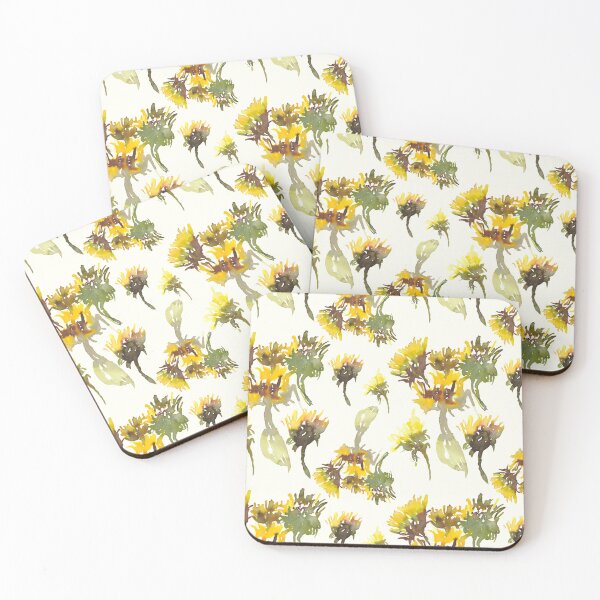 Item preview, Watercolor yellow gerbera artistic pattern design on lemon color designed and sold by EarthyPlanty.