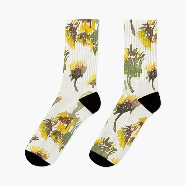 Item preview, Watercolor yellow gerbera artistic pattern design on lemon color designed and sold by EarthyPlanty.
