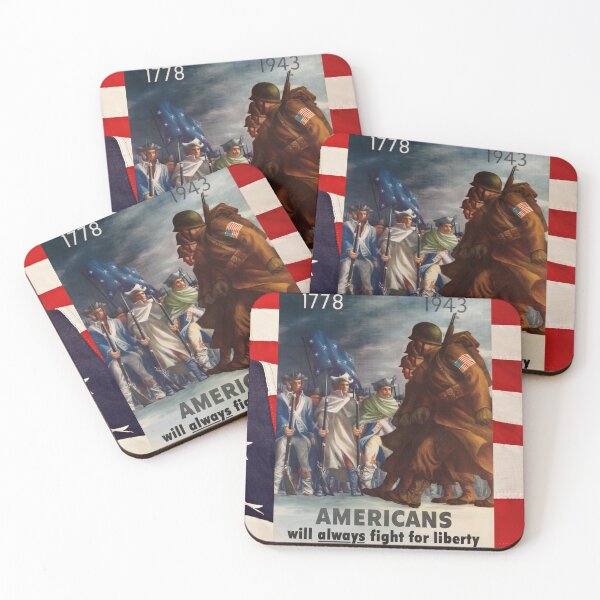 Item preview, Americans will always fight for liberty 1778 1943 vintage illustration designed and sold by conceptDVS.