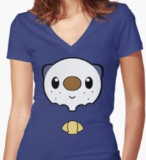 Oshawott Face Women's Fitted V-Neck T-Shirt