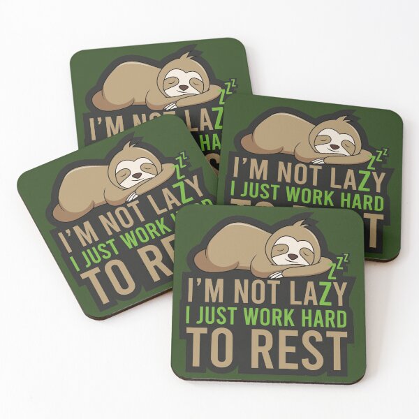 Item preview, I am Lazy, Working Hard Sleepy Funny Sloth with Hilarious Text Message designed and sold by corner-shop.