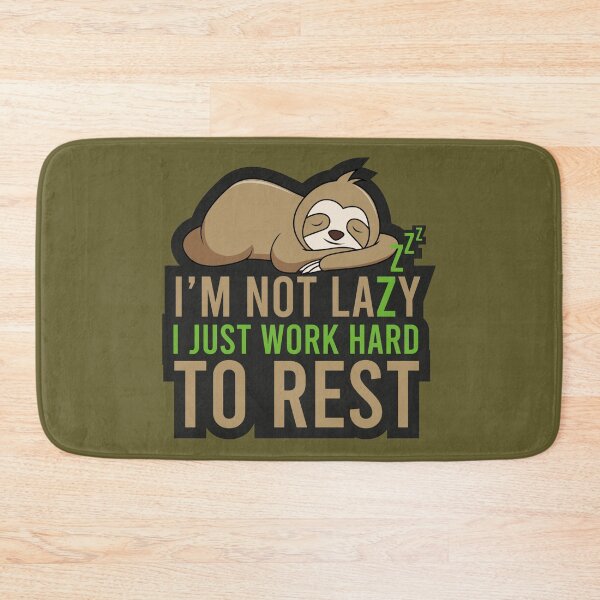 Item preview, I am Lazy, Working Hard Sleepy Funny Sloth with Hilarious Text Message designed and sold by corner-shop.