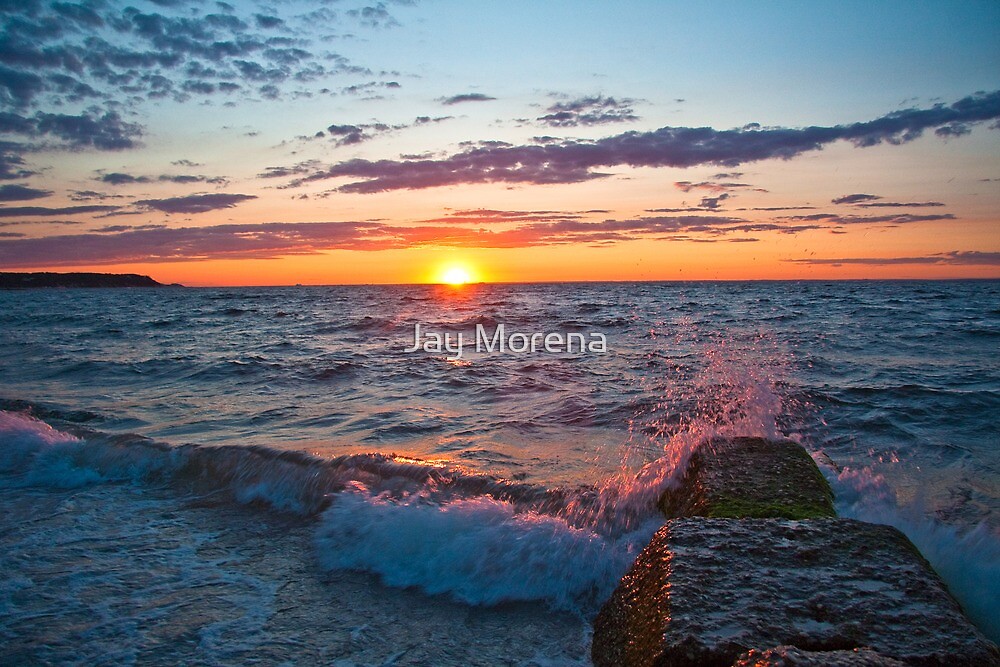 "Sunset Long Island Sound, Cedar Beach, Mount Sinai, NY " by Jay Morena