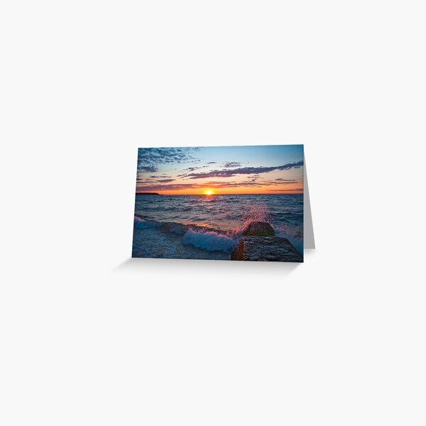 Sunset Long Island Sound, Cedar Beach, Mount Sinai, NY Greeting Card