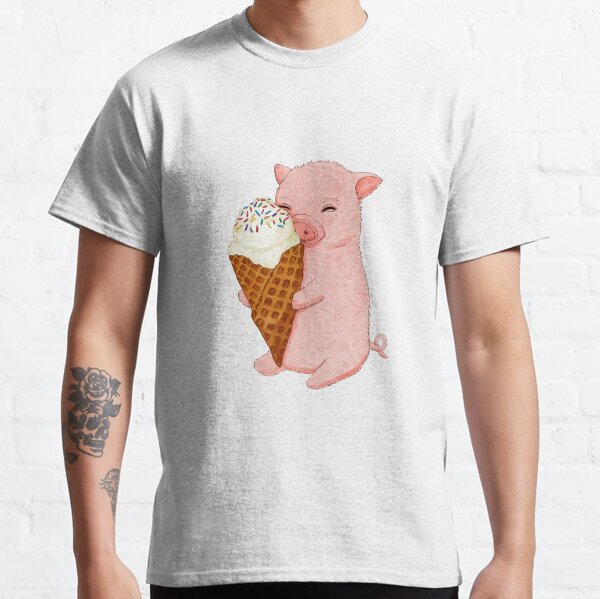 Baby Pig holding an Ice Cream Classic T-Shirt