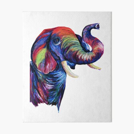 Rainbow Elephant Art Board Print