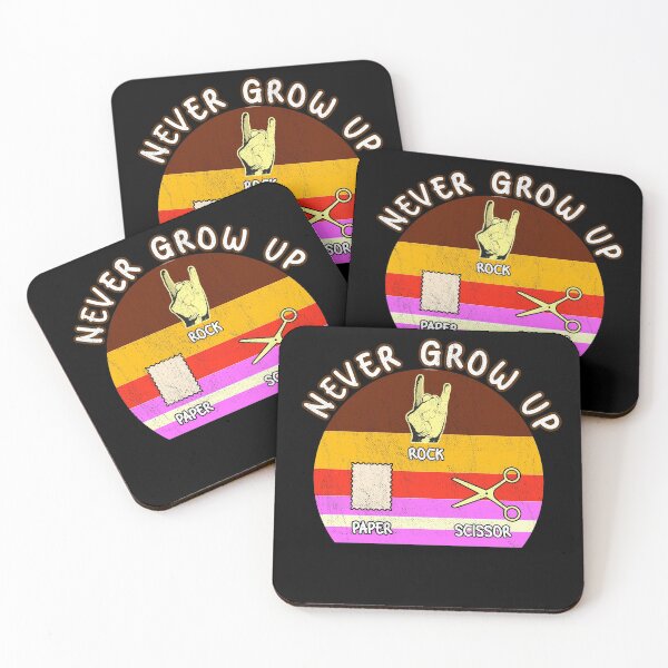 Item preview, Never Grow Up - Rock, Paper, Scissor - Vintage Retro Style designed and sold by FunSilly.