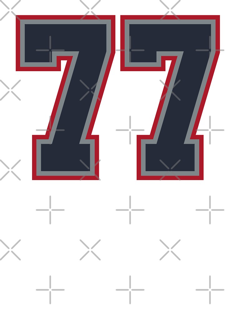 77 Navy Grey Red Sports Number Seventy-Seven Sticker for Sale by  HelloFromAja