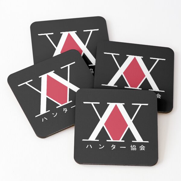 Hunter x Hunter logo Black & White KITE Coasters (Set of 4)