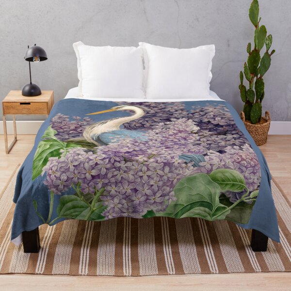 Item preview, Grey heron and hydrangeas designed and sold by FlaminiaBasso.