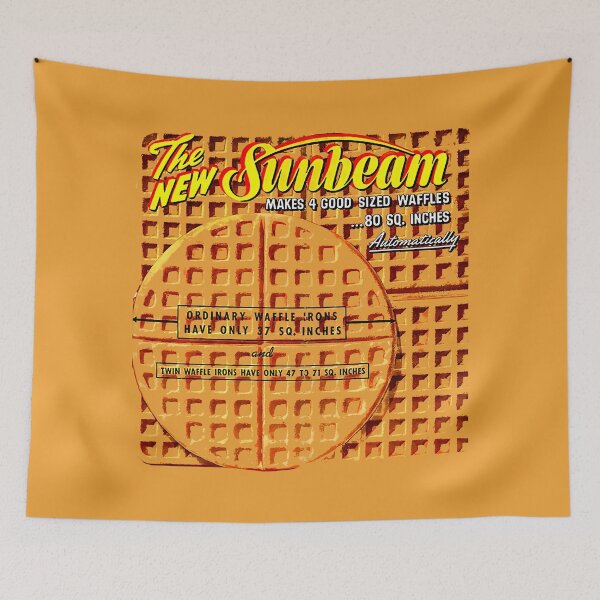 Item preview, SUNBEAM WAFFLE IRON - ADVERTISEMENT designed and sold by ThrowbackAds.
