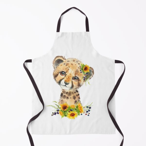 Item preview, Baby Cheetah with Yellow Floral Sunflowers designed and sold by Paulele.