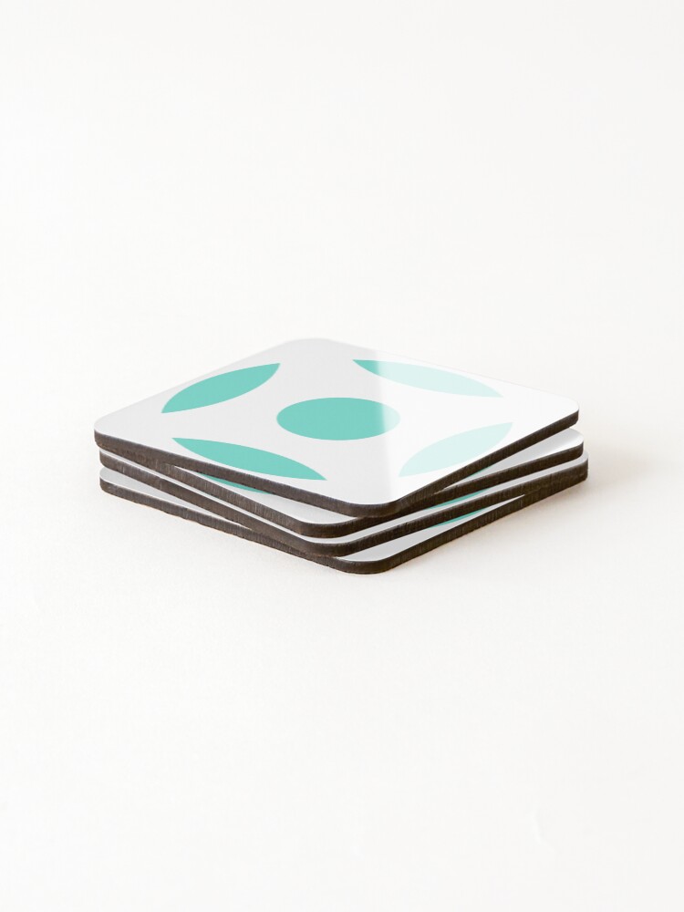 Thumbnail 4 of 5, Coasters (Set of 4), Geometric Pattern: Intersect Circle: Poolside designed and sold by redwolfoz.