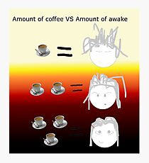 Amount of coffee vs amount of awake Photographic Print