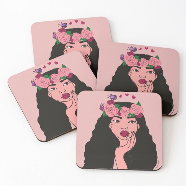 Item preview, rose flowers crowned girl designed and sold by Mermaidssparkle.