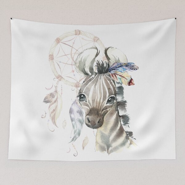 Item preview, Zebra Foal with Boho Feathers and Dream Catcher designed and sold by Paulele.