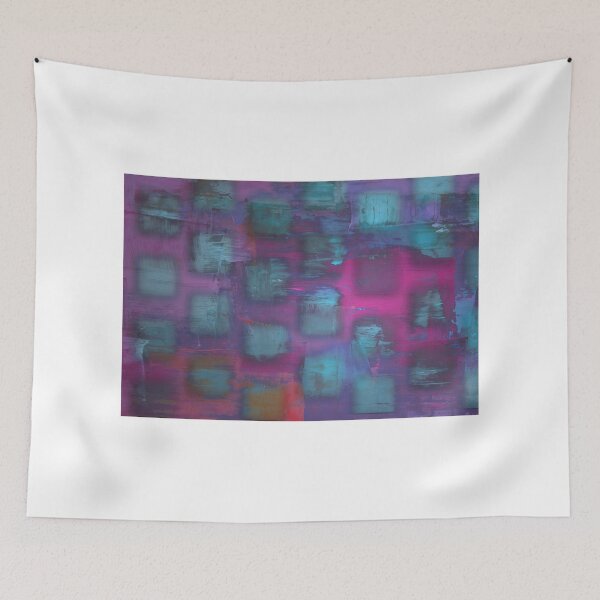 Artikelvorschau, Urban Style Metal Blue Fluorescent Cubes on Purple entworfen und verkauft von ibadishi.