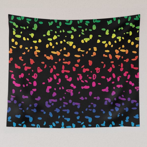 Item preview, Polka Dot Rainbow Splatter Dots Spots Confetti on Black designed and sold by funnytshirtemp.