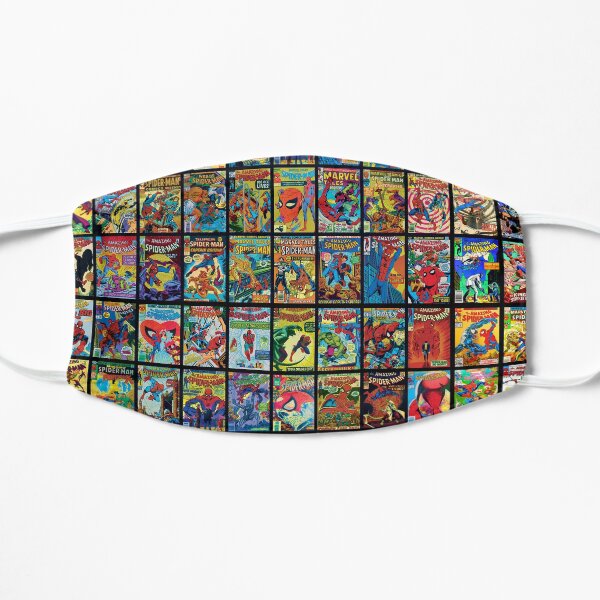 Vintage Superhero Comic Book Collection Pattern 3 Flat Mask
