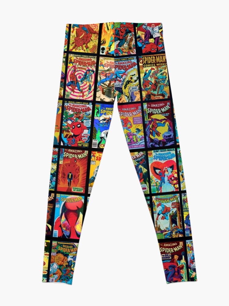 Vintage Superhero Comic Book Collection Pattern 3 Leggings for