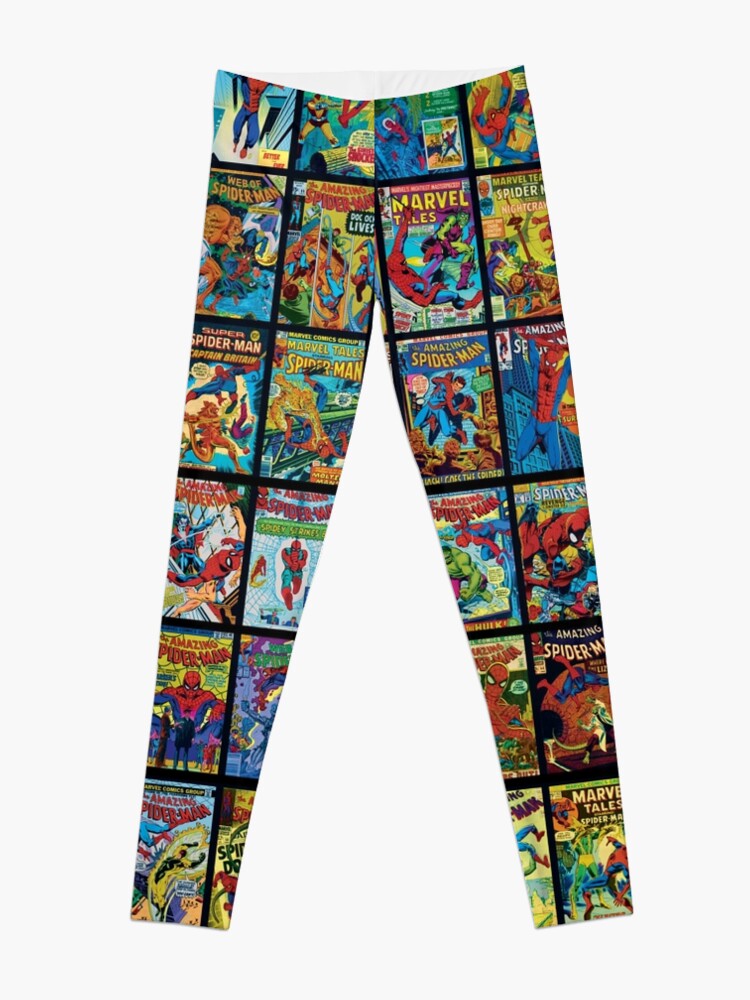 Vintage Superhero Comic Book Collection Pattern 3 Leggings