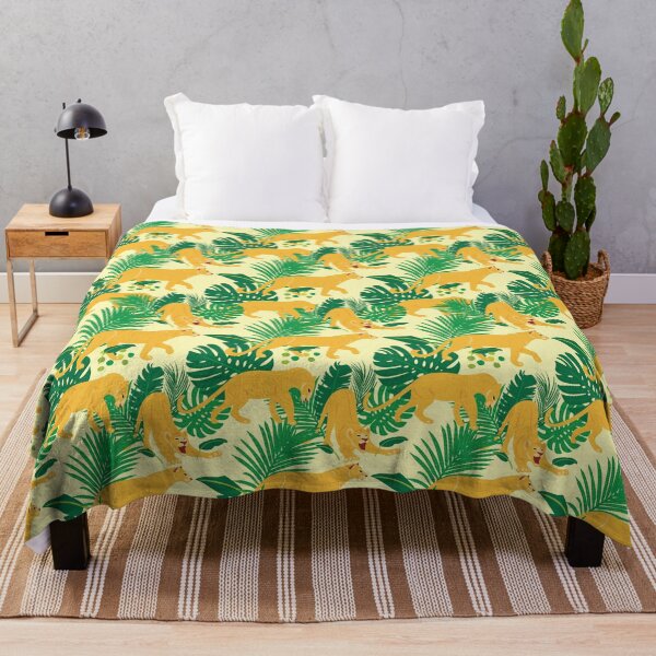 Item preview, Cute African Lioness in Jungle Pattern - Animal Motif - Light Yellow designed and sold by PattyTheGecko.