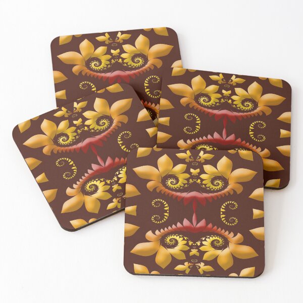 Item preview, Fractal Golden Leaves on Brown Background designed and sold by ibadishi.