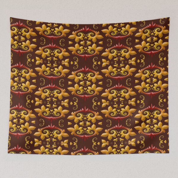 Item preview, Fractal Golden Leaves on Brown Background designed and sold by ibadishi.