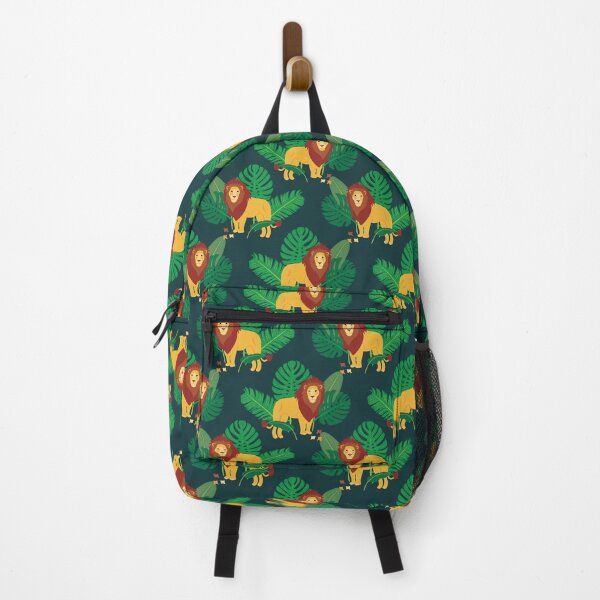 Item preview, Cute African Lion in Jungle Pattern - Animal Motif - Vintage Dark Teal designed and sold by PattyTheGecko.