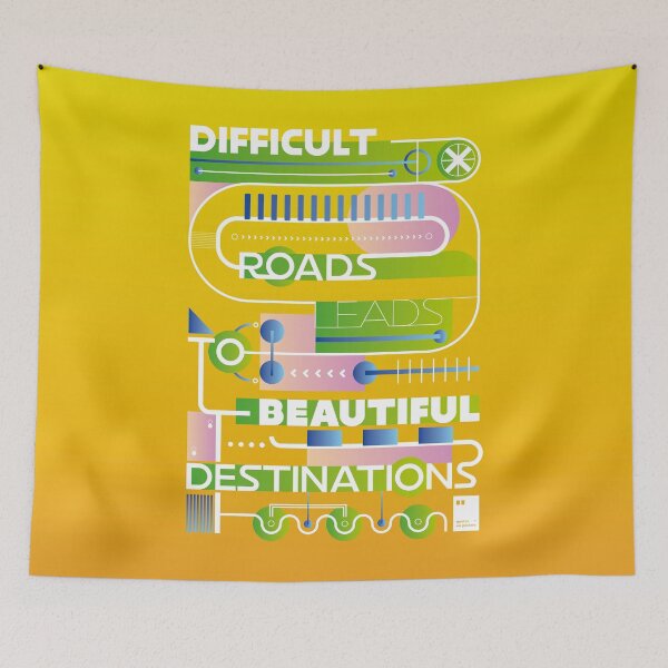Item preview, Difficult roads leads to beautiful destinations  designed and sold by quotesonposters.