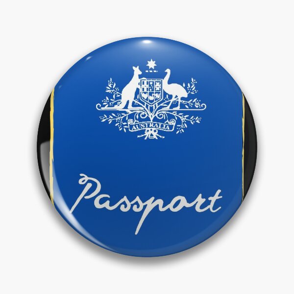 Aperçu de l'œuvre Passeport australien bleu et blanc cadeau de symboles de l'Australie créée et vendue par conceptDVS.