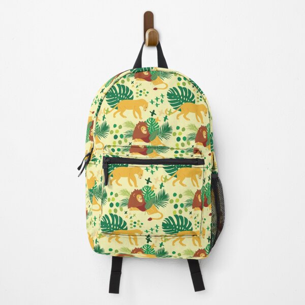 Item preview, Cute African Lioness and Lion in Jungle Pattern - Animal Motif - Light Yellow designed and sold by PattyTheGecko.