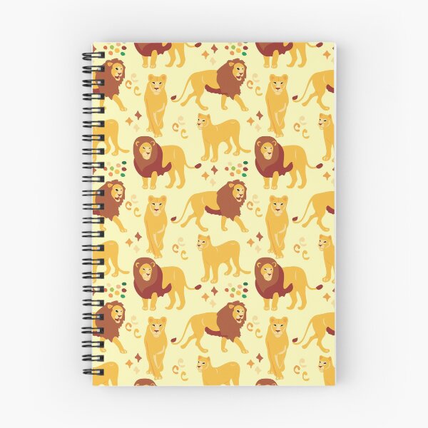 Item preview, Cute African Lion & Lioness in Savana Pattern - Animal Motif - Light Yellow designed and sold by PattyTheGecko.