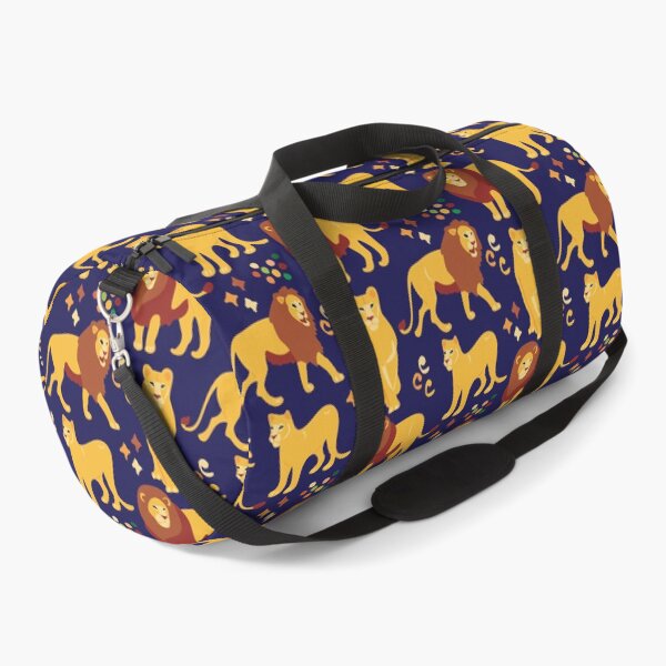Item preview, Cute African Lion & Lioness in Savana Pattern - Animal Motif - Dark Blue designed and sold by PattyTheGecko.