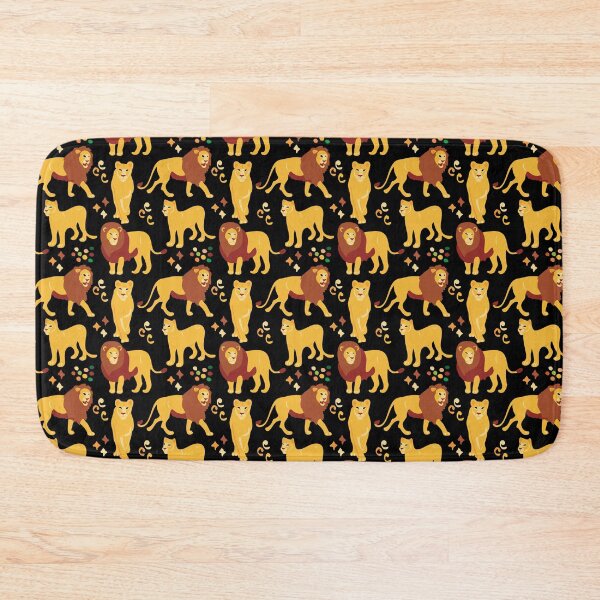 Item preview, Cute African Lion & Lioness in Savana Pattern - Animal Motif - Black designed and sold by PattyTheGecko.