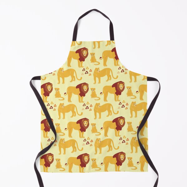 Item preview, Cute African Lion Cub, Lioness and Lion in Savana Pattern - Animal Motif - Light Yellow designed and sold by PattyTheGecko.