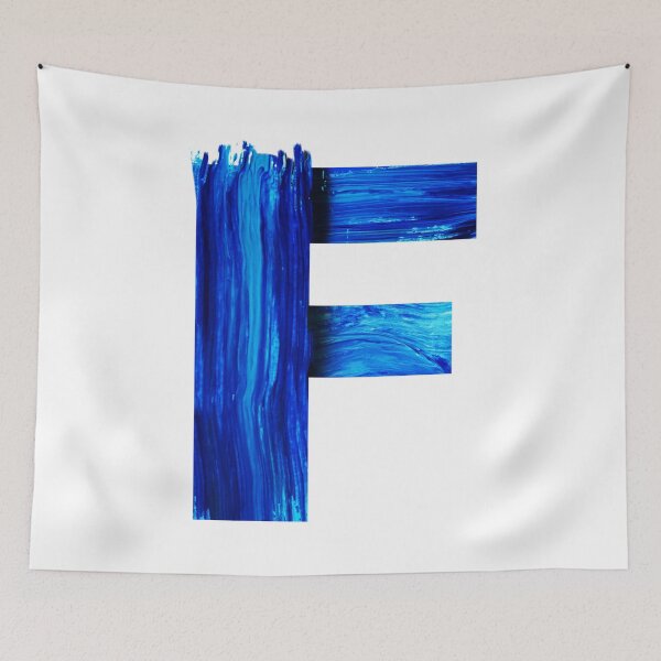 Item preview, Blue watercolor painted letter F designed and sold by Artsy Corner.