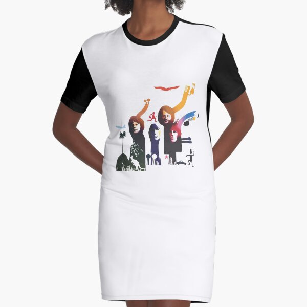 abba white t shirt dress