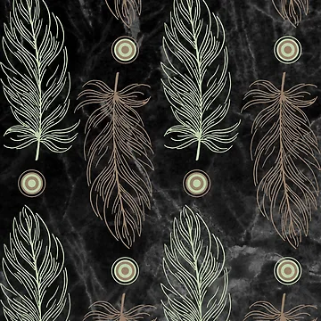 Artwork thumbnail, Feather Pattern With Marble Background by LuminousPattern