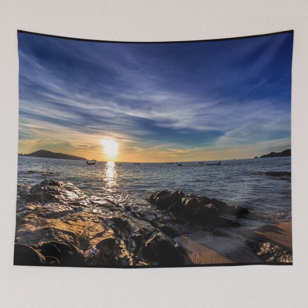 Item preview, Dramatic Sunset with local boat in Thailand designed and sold by photo123pro.