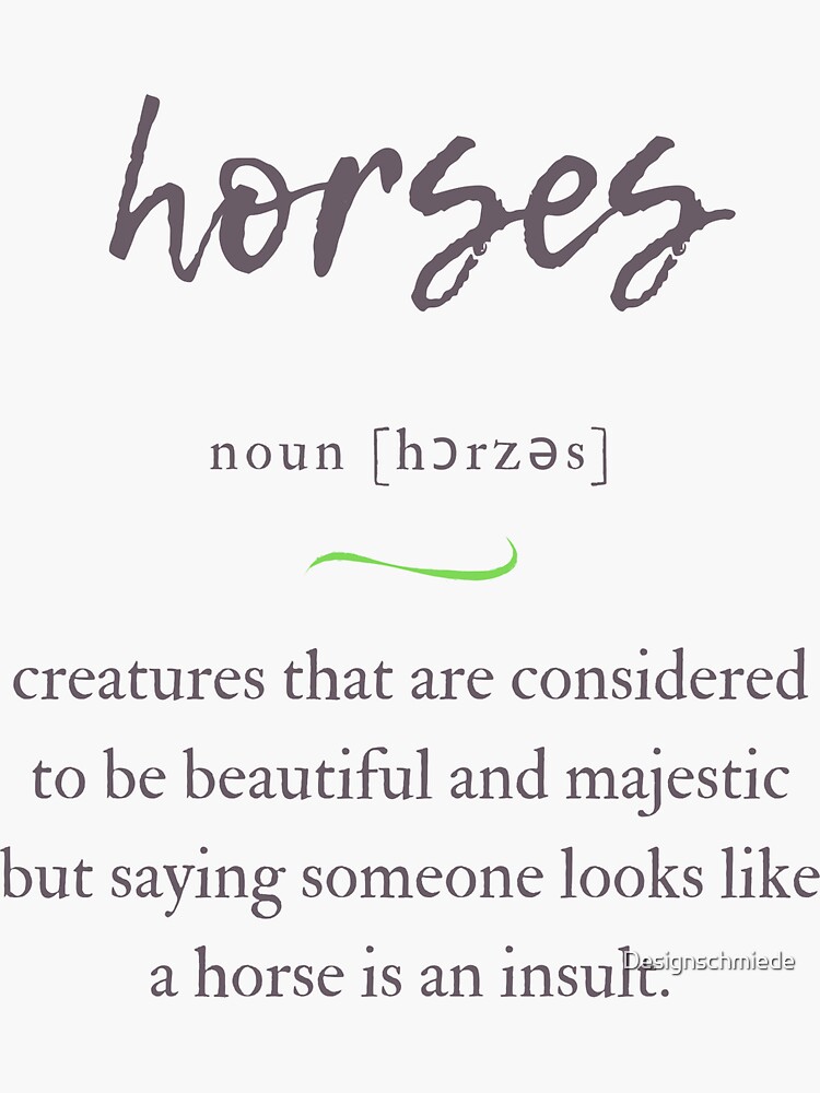 "Horses Definition Dictionary Collection" Sticker for Sale by