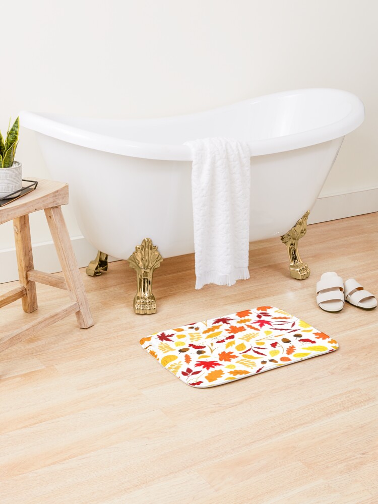 Thumbnail 2 of 6, Bath Mat, Autumn pattern designed and sold by ExploreStore.